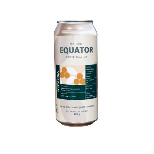 A can of whole bean coffee.
