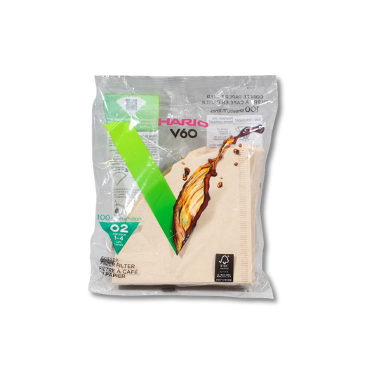 Hario V60 coffee filter packaging on a white background