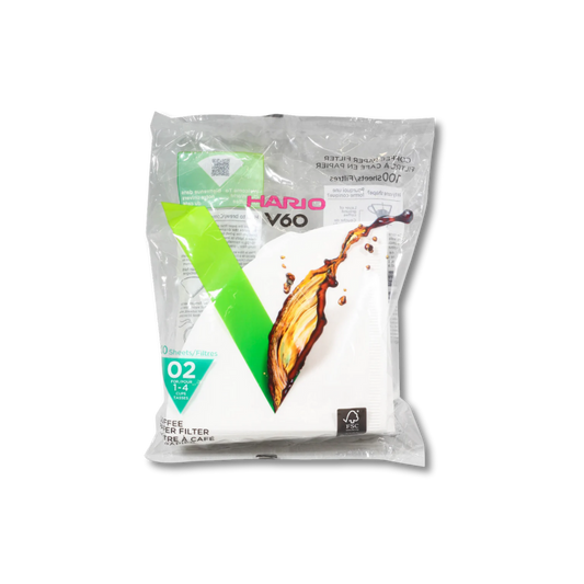 Hario V60 coffee filter packaging on a white background