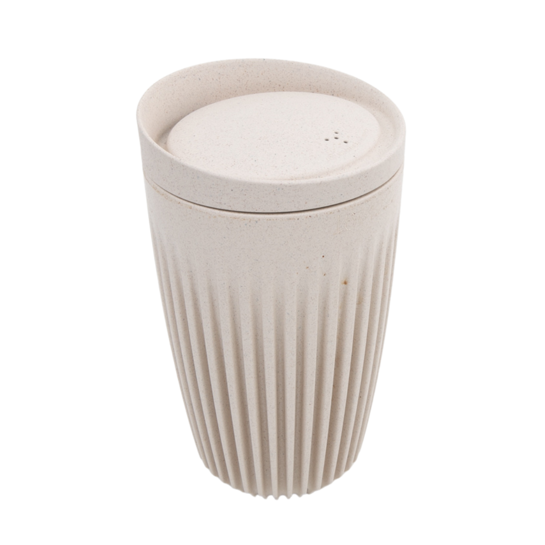 Closer image of cream coloured cup.
