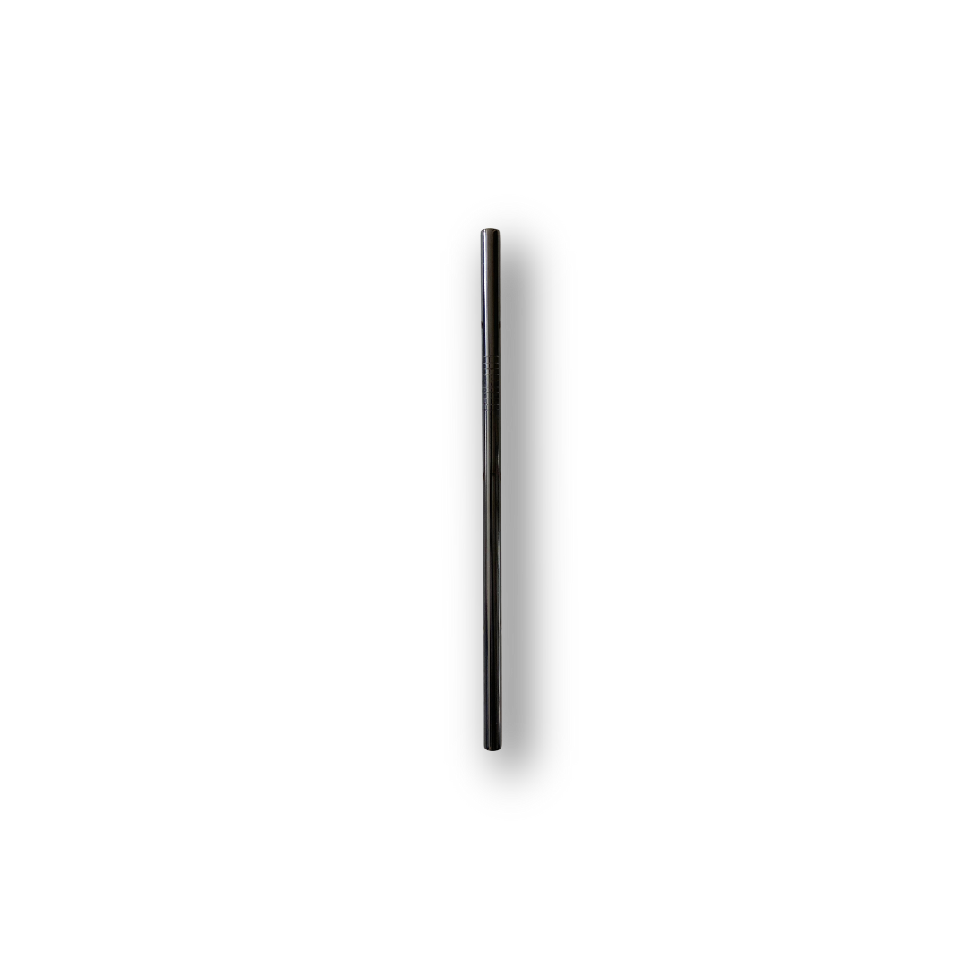 Black metal reusable straw.