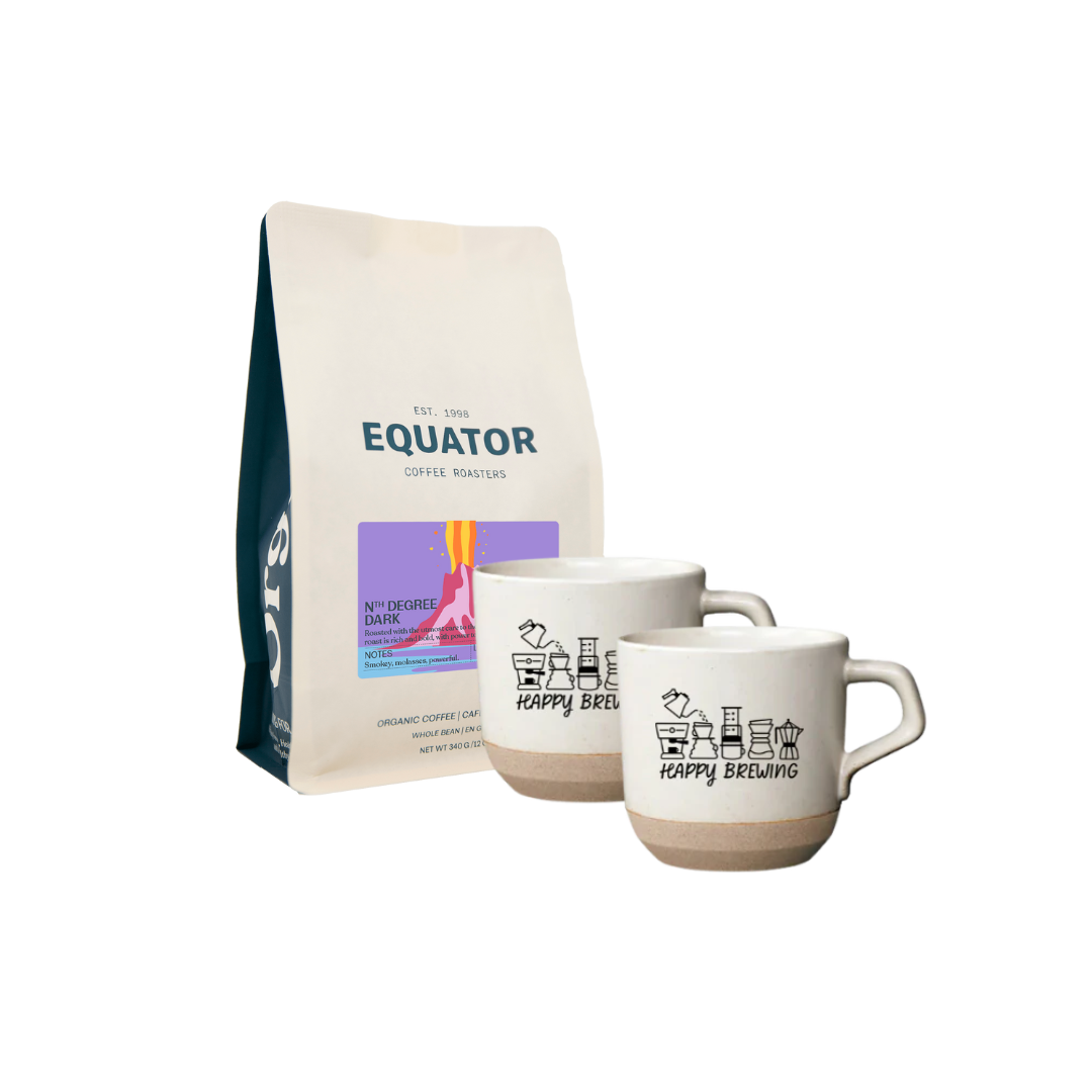 Bundle of two ceramic mugs and a bag of Nth Degree.