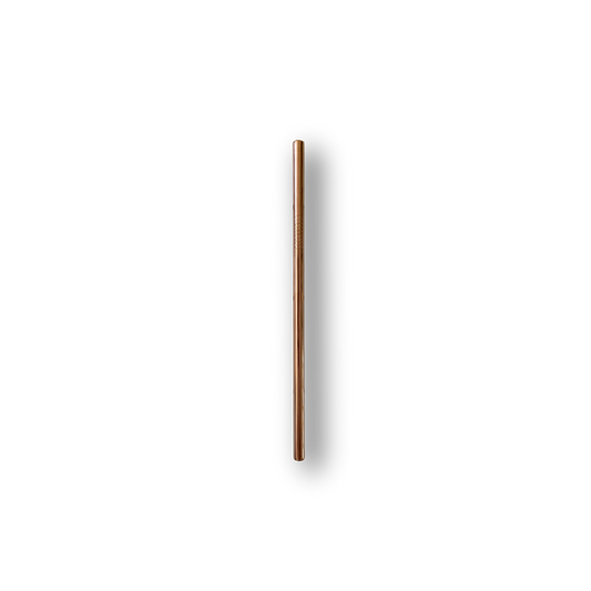Rose gold metal straw.