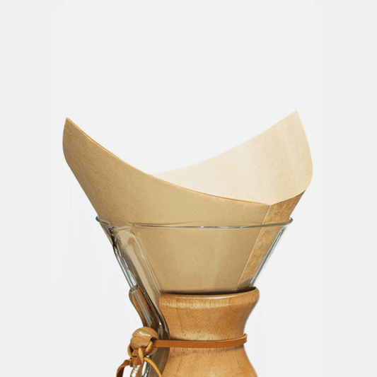 Chemex filter in the top of a Chemex.