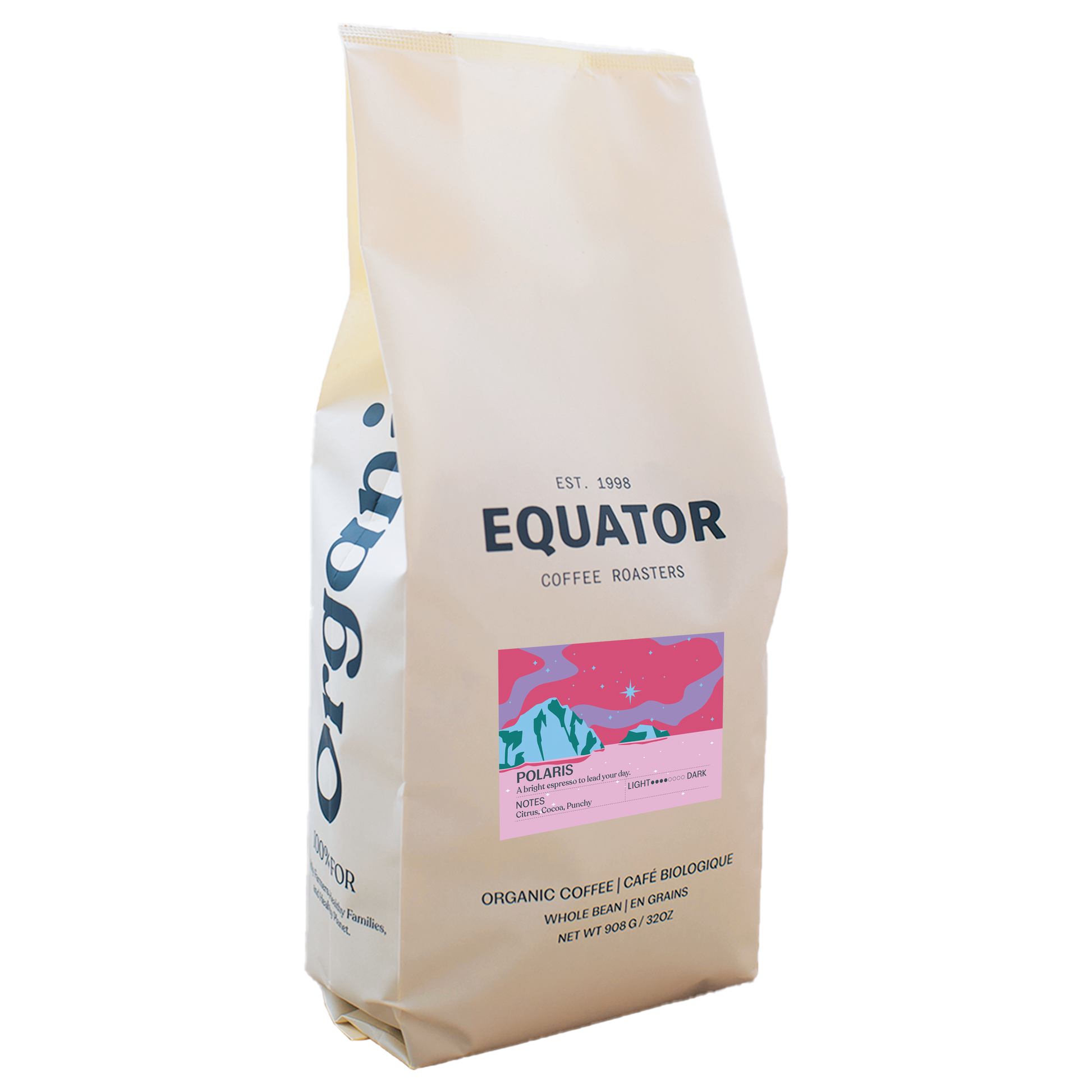2lb bag of Polaris Espresso organic coffee.