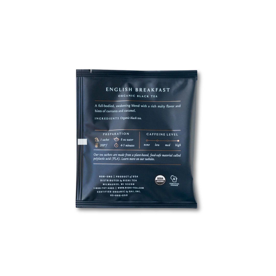 Back of English Breakfast tea