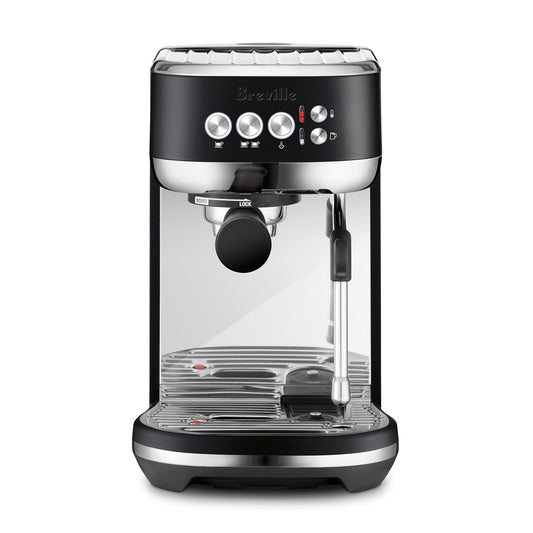 The Bambino Plus espresso machine in the black truffle colour.