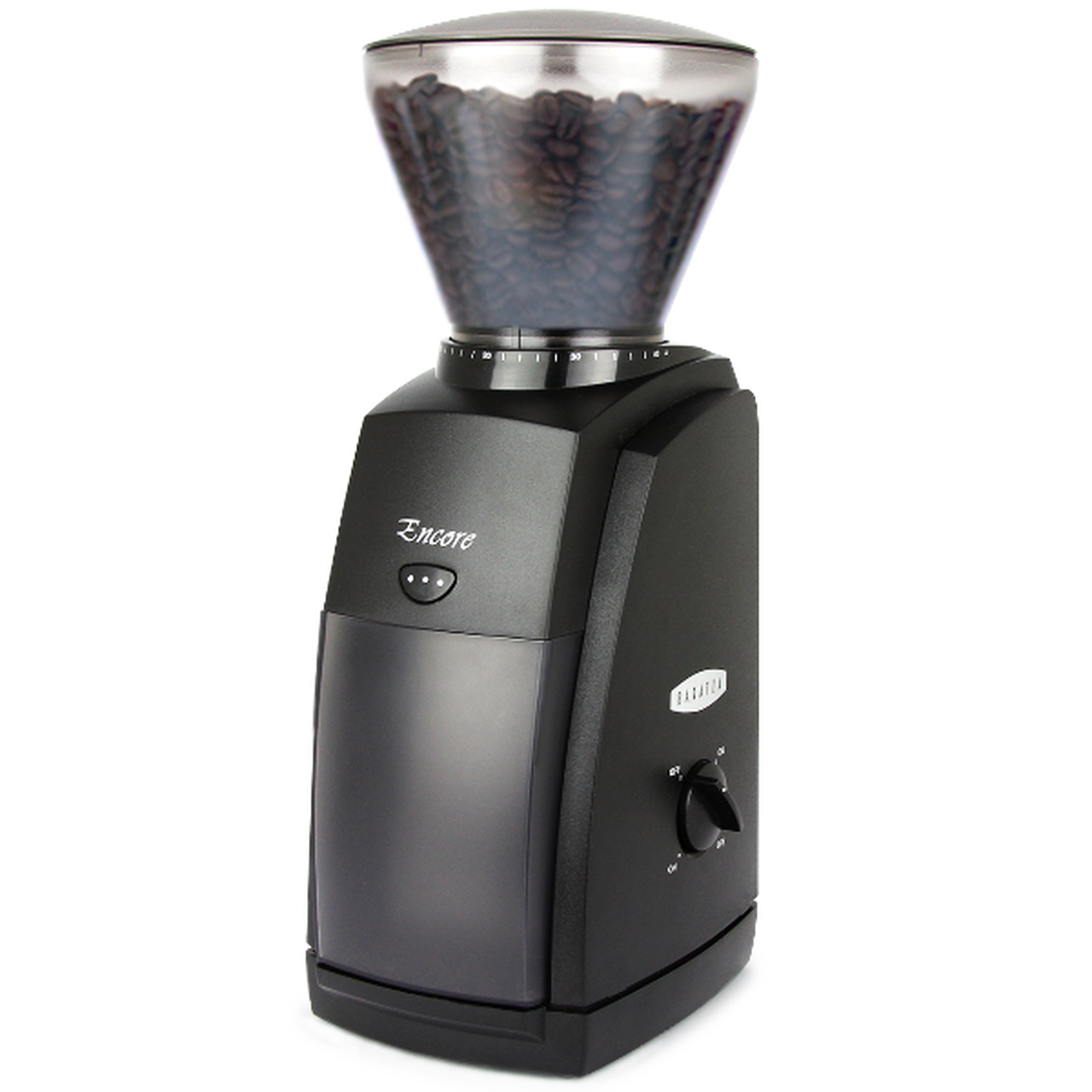 Baratza Encore coffee grinder in black.