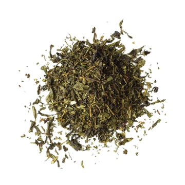 Scoop of Moroccan Mint tea leaves.