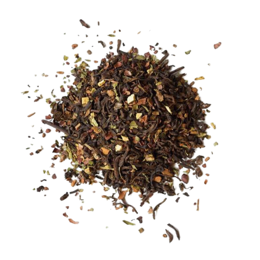 Scoop of Vanilla Mint Chai tea leaves.