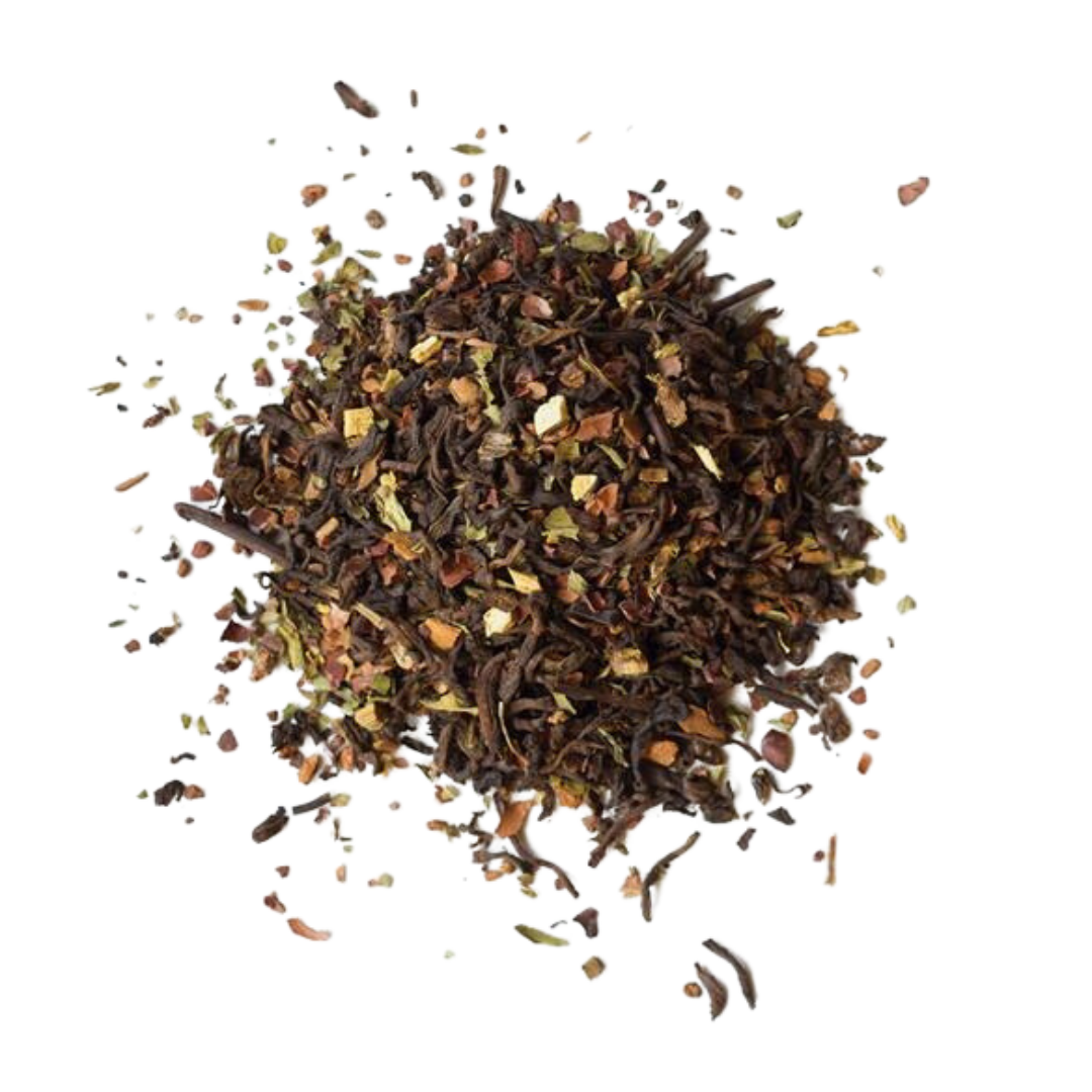 Scoop of Vanilla Mint Chai tea leaves.