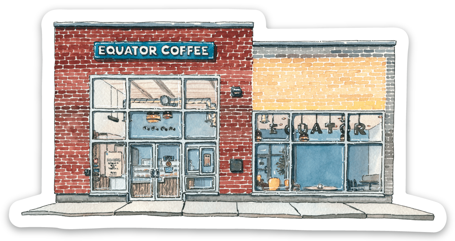A watercolour painting of our Kanata location as a sticker.
