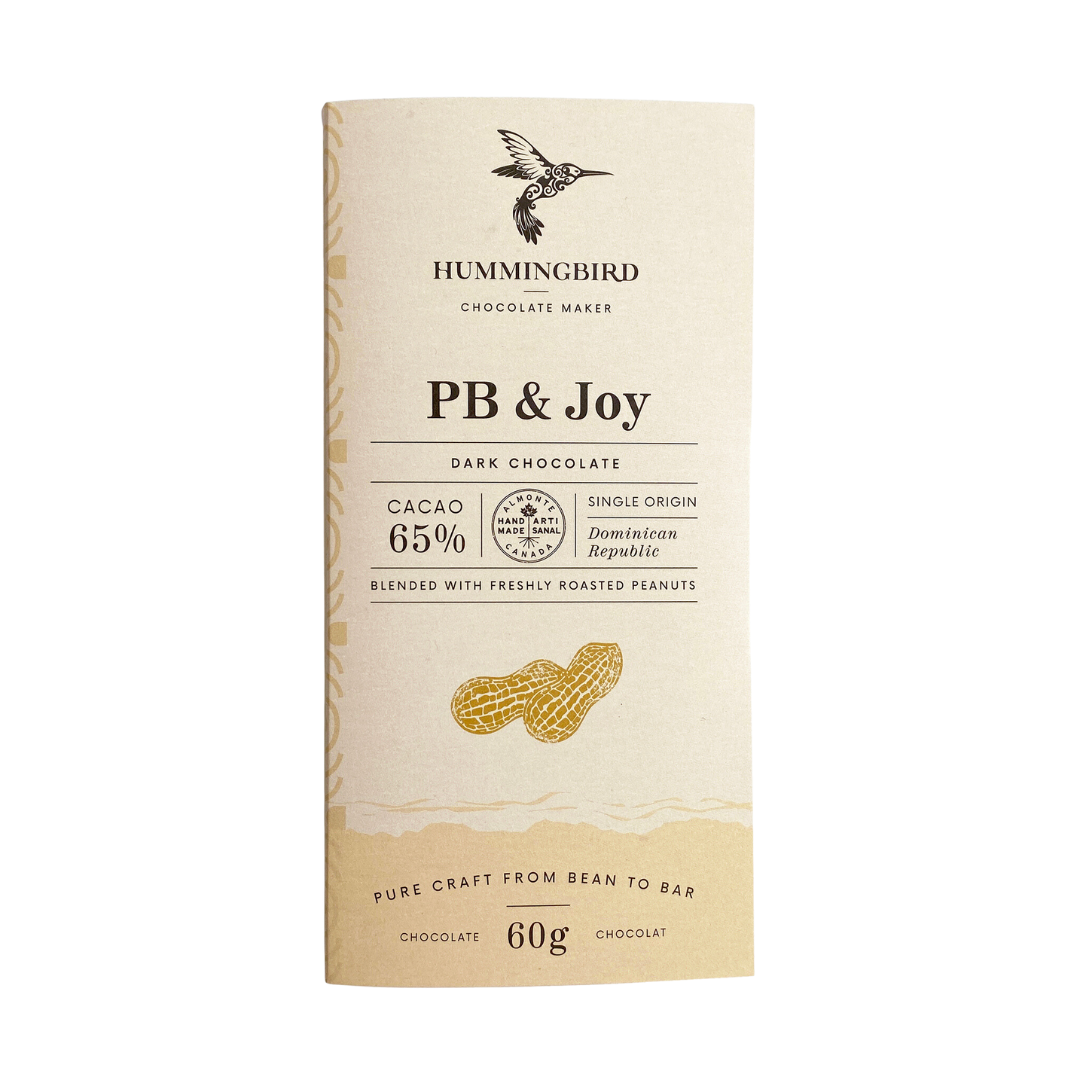 Hummingbird Chocolate PB & Joy 60g chocolate bar.