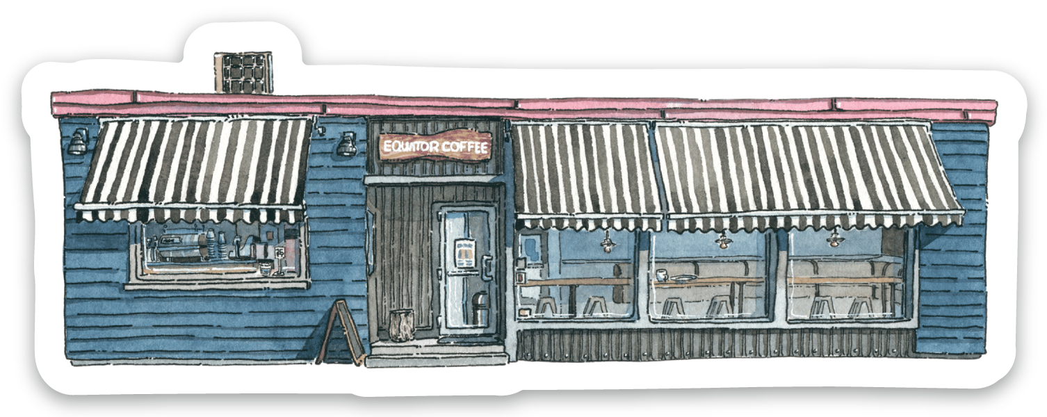 A watercolour painting of our Stittsville location as a sticker.