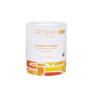 Rishi Turmeric Ginger loose leaf tea in a 70g tube