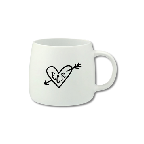White Ceramic ECR Heart Mug