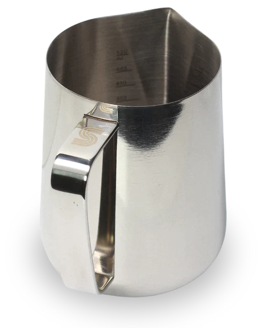 Stainless steel milk steaming pitcher from supergood.