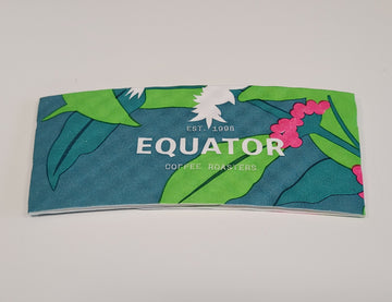 Equator Coffee Roasters hot cup sleeves or java jackets.