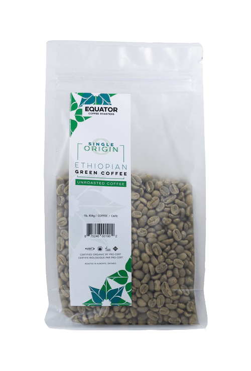 454 gram bag of Ethiopian Green Coffee - Equator Coffee Roasters Online
