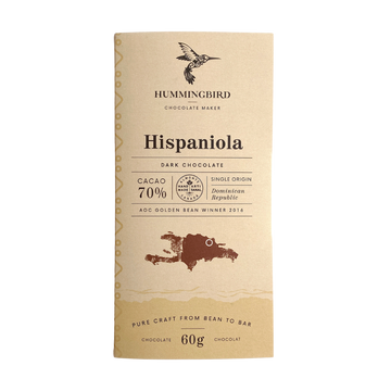 60g Hispaniola Chocolate Bar from Hummingbird Chocolate.