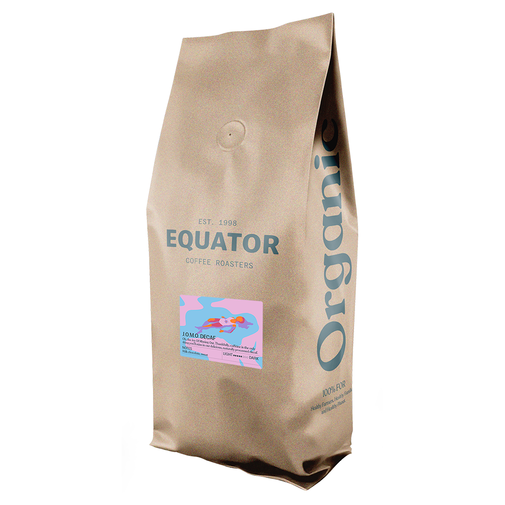 2.27kg or 5lb bag of Equator Coffee Roaster's decaf coffee.