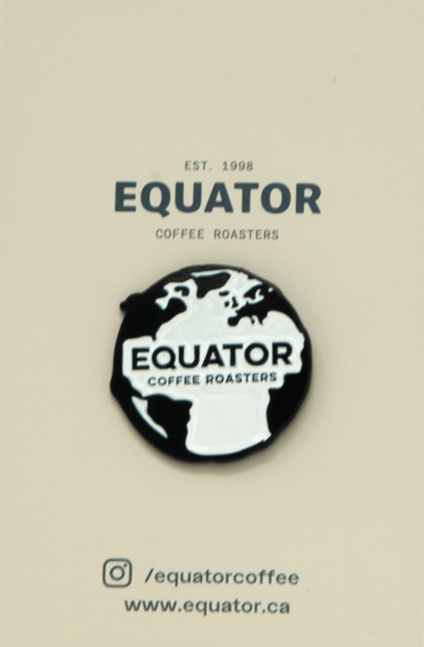 Equator Coffee Roasters Pin - Black and White Globe Logo